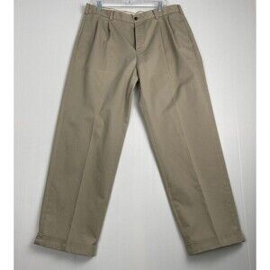 Brooks Brothers Advantage Chino Pants Mens Size W36/30 beige Straight Pleated